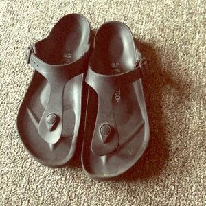 Black plastic birkenstock Sandals giza style